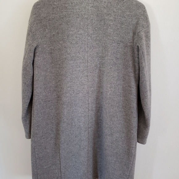 Perle Peche Grey Wool Blend Snap Button Coat - Picture 3 of 4